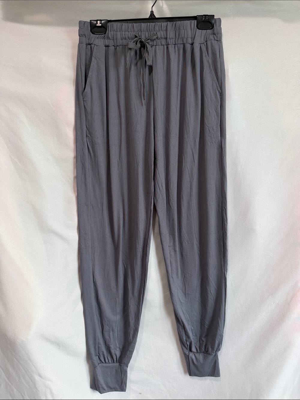 Women’s Gray Drawstring Jogger Pants with Elastic Cuffs